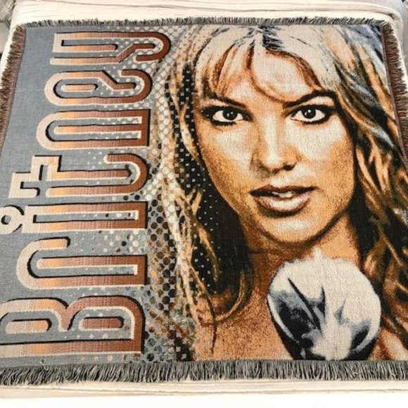 American Pop Other - Vintage - NEW - Britney Spears Afghan - Throw - Blanket Y2K… Rare & Collectible